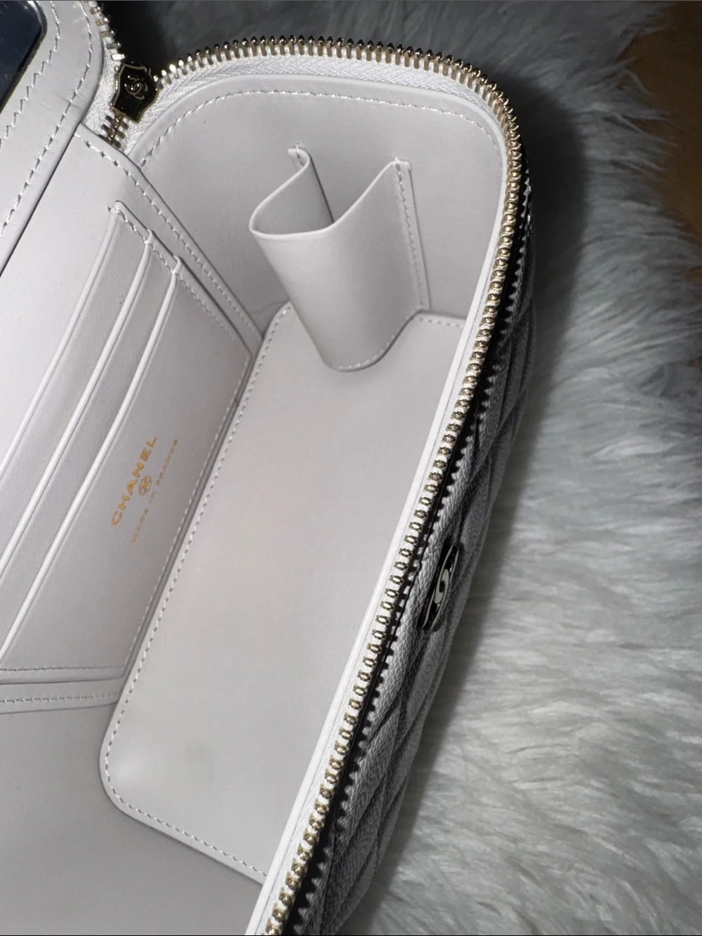 CHANEL Quilted Vanity Crossbody Bag in Cream with Gold Hardware